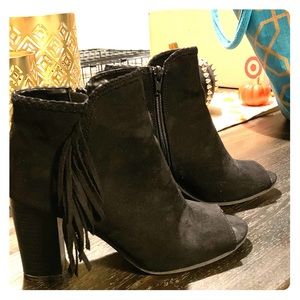 Fringe Open Toes Booties